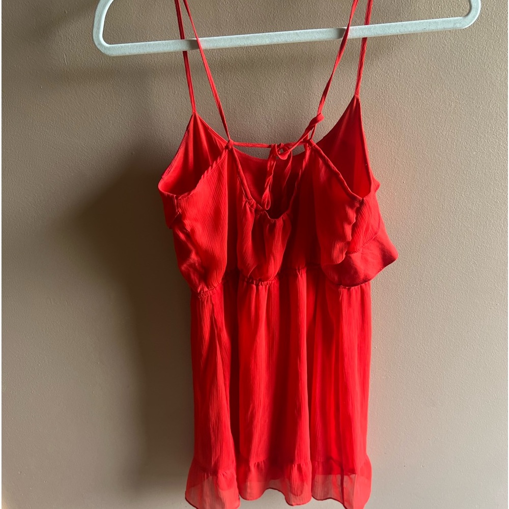 AEO Red Ruffle Mini Dress - Picture 2 of 3